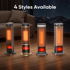 24Inch Space Heaters for Indoor Use, Portable Heater with 3 Light Colors, Adjustable Thermostat with Remote, Tip-Over Protection up to 95°F, 60°Oscillation